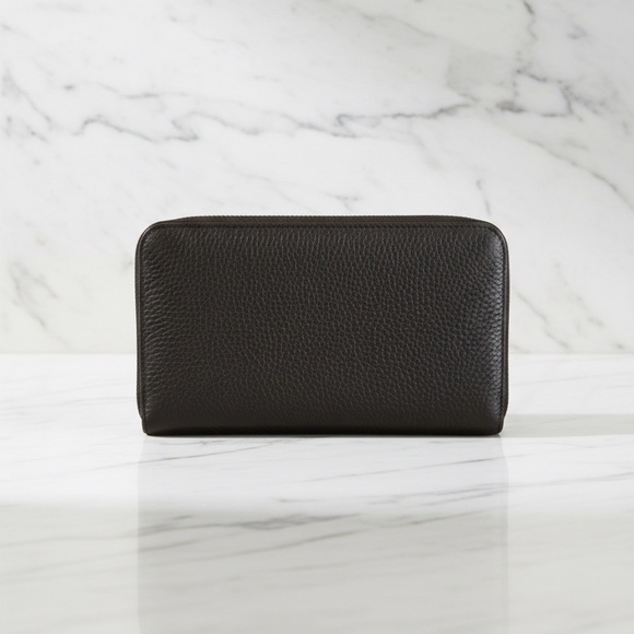 Gucci Brown Pebbled Leather Interlocking G Zip Around Wallet 449347 - Picture 4 of 7